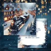 Vintage Train Personalized Christmas Card