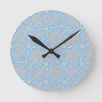 Blue Flower Floral Pattern - Wall Clock