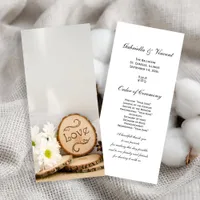 Rustic White Daisies Woodland Wedding Program
