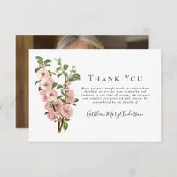 Vintage Floral Photo Funeral Thank You Note Card