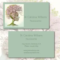 Elegant neurological professional floral brain  business card