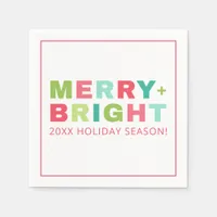Colorful Merry & Bright Holiday Napkins