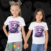 Cute Skeleton Grim Reaper Girly Halloween T-Shirt