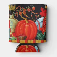 Autumn Festive Antique Painting Pumpkin Decoration Can Cooler