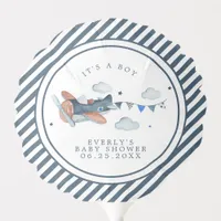 Vintage Airplane Clouds Watercolor Baby Shower  Balloon