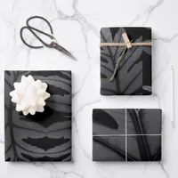 Monochrome Leaf Elegance Wrapping Paper
