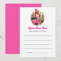 Hottie Shots Club Funny Flamingo Bachelorette Advice Card