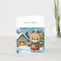 Warm Wishes Winter Wonderland Blank Note Card