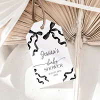 Black Bow Baby Shower  Gift Tags