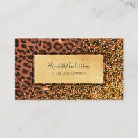 Leopard black brown business card