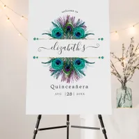 Vintage Peacock Fantasy Quinceañera Welcome Foam Board
