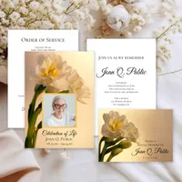 White Double Daffodil Flowers Funeral Service / Celebration of Life Memorial Ideas