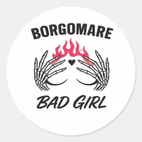 Bgm Bad Girl II Skeleton Heart Hands Edgy Vibe Classic Round Sticker