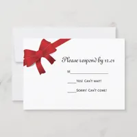 Red Bows Winter Wedding RSVP Response Card