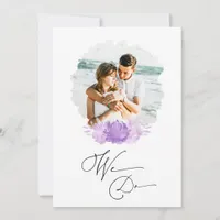 *~* Couple PHOTO RSVP + QR  AR6 Floral Wedding Inv Invitation