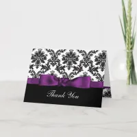 purple damask ThankYou Cards