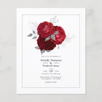 Red and Silver Floral Wedding Flyer
