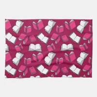 Library Books Fun Librarian Bookworm Pink Kitchen Towel