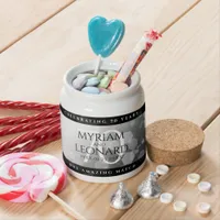 Elegant 70th Platinum Wedding Anniversary Candy Jar