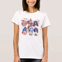 USA Watercolor Gnomes July 4th Patriotic T-Shirt