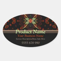 Fractal Artistry Product Label Oval Sticker