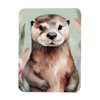 Adorable Otter Boho Watercolor Magnet