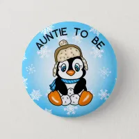 Cute Baby Penguin | Auntie To Be Baby Shower Button