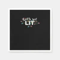 Christmas Lights Let's Get Lit Gift Classic Napkins