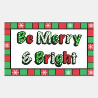 Merry and Bright Christmas  Rectangular Sticker