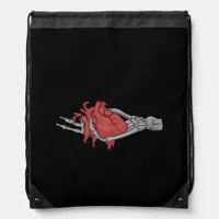 Heart Skeleton Hands  Drawstring Bag
