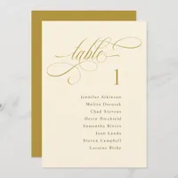 Elegant Gold Wedding Seating Chart Sign Cards