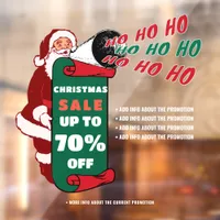 Retro Santa Christmas Business Sale Promotion Ads Window Cling