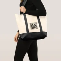 Monogram Black & White Dolphins Ocean | Tote Bag