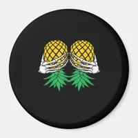 Halloween Upside Down Pineapple Swinger Skeleton Magnet