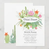 Watercolor Cactus Virtual Baby Shower Invitation
