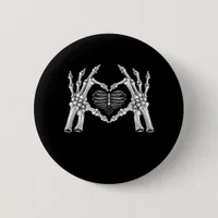 Skeleton Ribs Hand Heart Sign Button