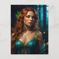 Beautiful Mother Nature in a Blue Dress Postcard