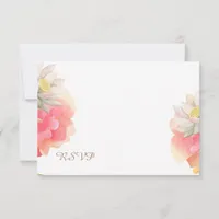 Tropical Peach Flowers Wedding RSVP Card