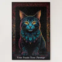 Neon Mandala Majesty Jigsaw Puzzle