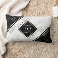 Elegant 60th Diamond Wedding Anniversary Lumbar Pillow