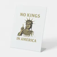 No Kings In America Statue Of  No Kings Day Protes Pedestal Sign