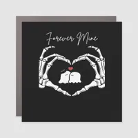 Mine, Valentines Day Classic - Skeleton Hands Hear Car Magnet