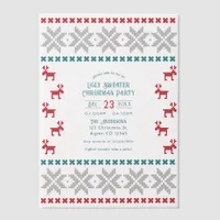 Alpine Glow Ugly Sweater Christmas Party Vellum Invitations