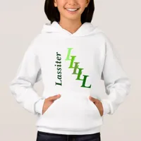 T-Shirt - Name and Staggered Initial in Greens Hoodie