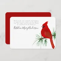 3.5x5 Cardinal Funeral Memorial Thank You Card