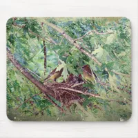 A Full Nest, Parents and Baby Birds Mouse Pad
