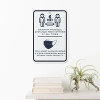 Create Your Own Mask + Social Distancing Rules Metal Sign