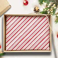 Hand Drawn Peppermint Stripe Classic Fun Christmas Tissue Paper