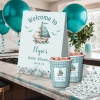 "Oh, Baby" Nautical Paper Cup Blue Sailboat Design