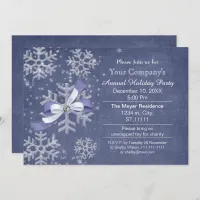 blue snow Corporate holiday party Invitation